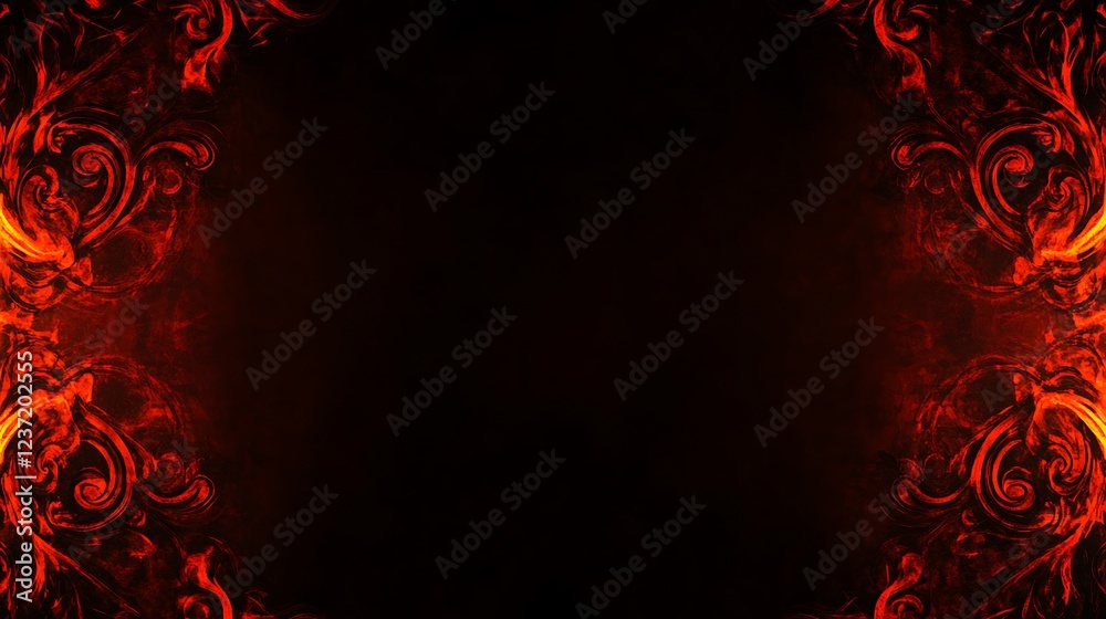 Fiery Abstract Swirls Frame Design Background Fiery Abstract Swirls Frame Design Background