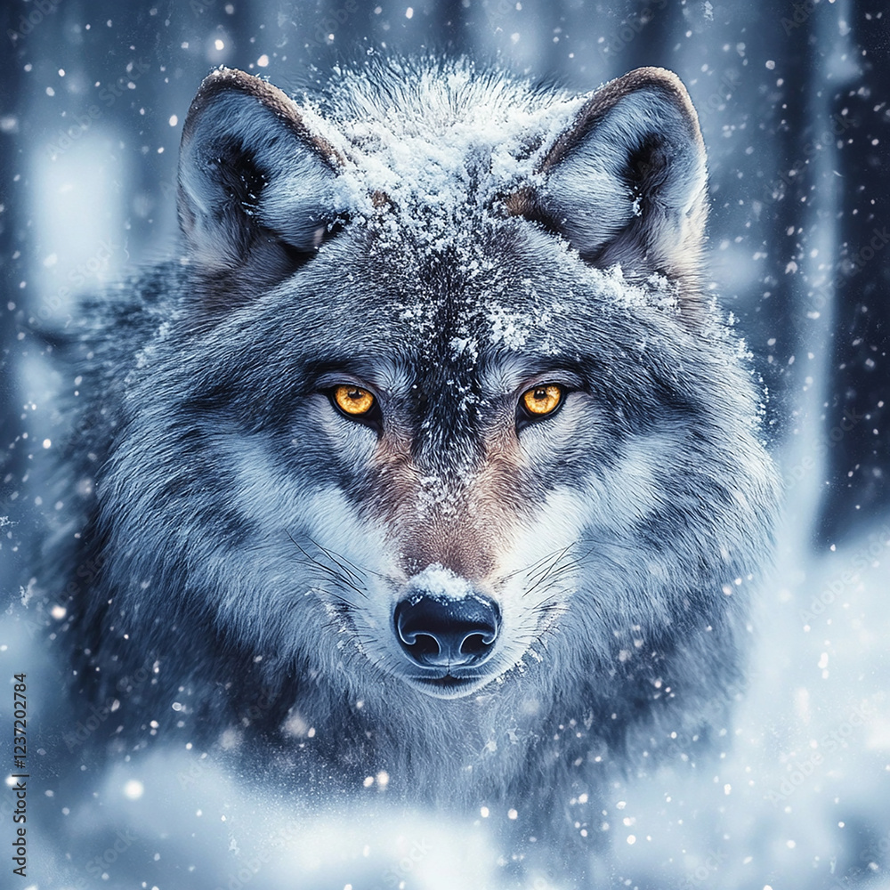 Fototapeta premium wolf in the snow