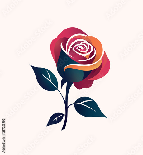 Illustration of a stylized rose.