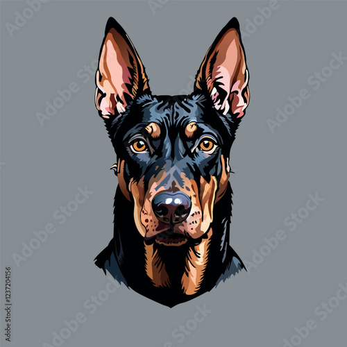 Doberman dog portrait