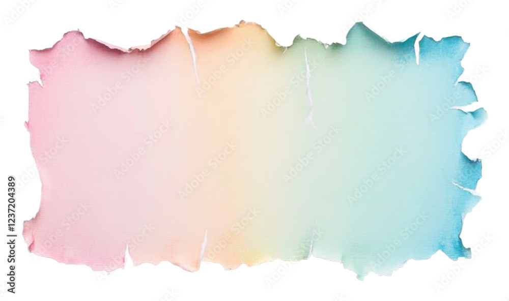Obraz premium Colorful watercolor paper with soft edges isolated on transparent background