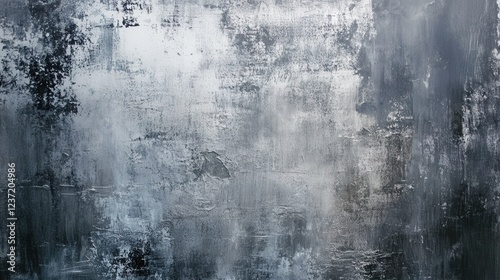 Abstract Grey and Silver Textured Painting