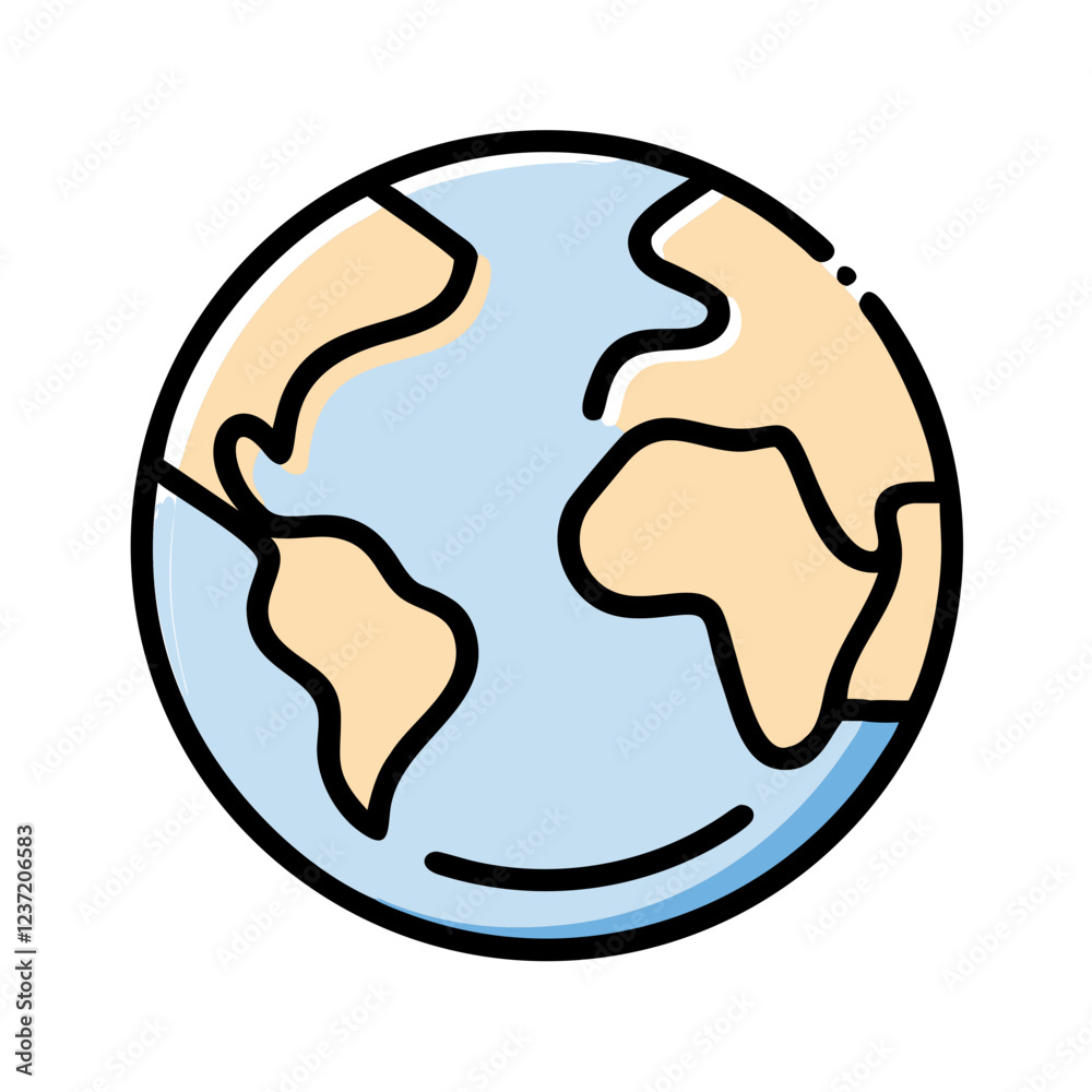 Colorful globe icon representing earth and ecology with emphasis on global awareness Colorful globe icon representing earth and ecology with emphasis on global awareness