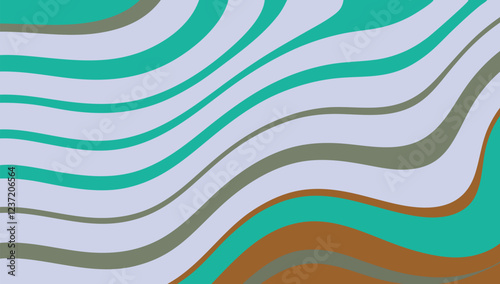 This graphic showcases a colorful abstract background featuring flowing curves in shades of teal, brown, and gray, ideal for various design applications and projects