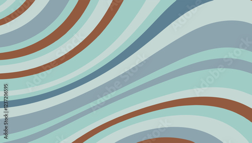 Dynamic composition of flowing waves in shades of blue and brown creates a visually appealing background for creative projects and digital designs