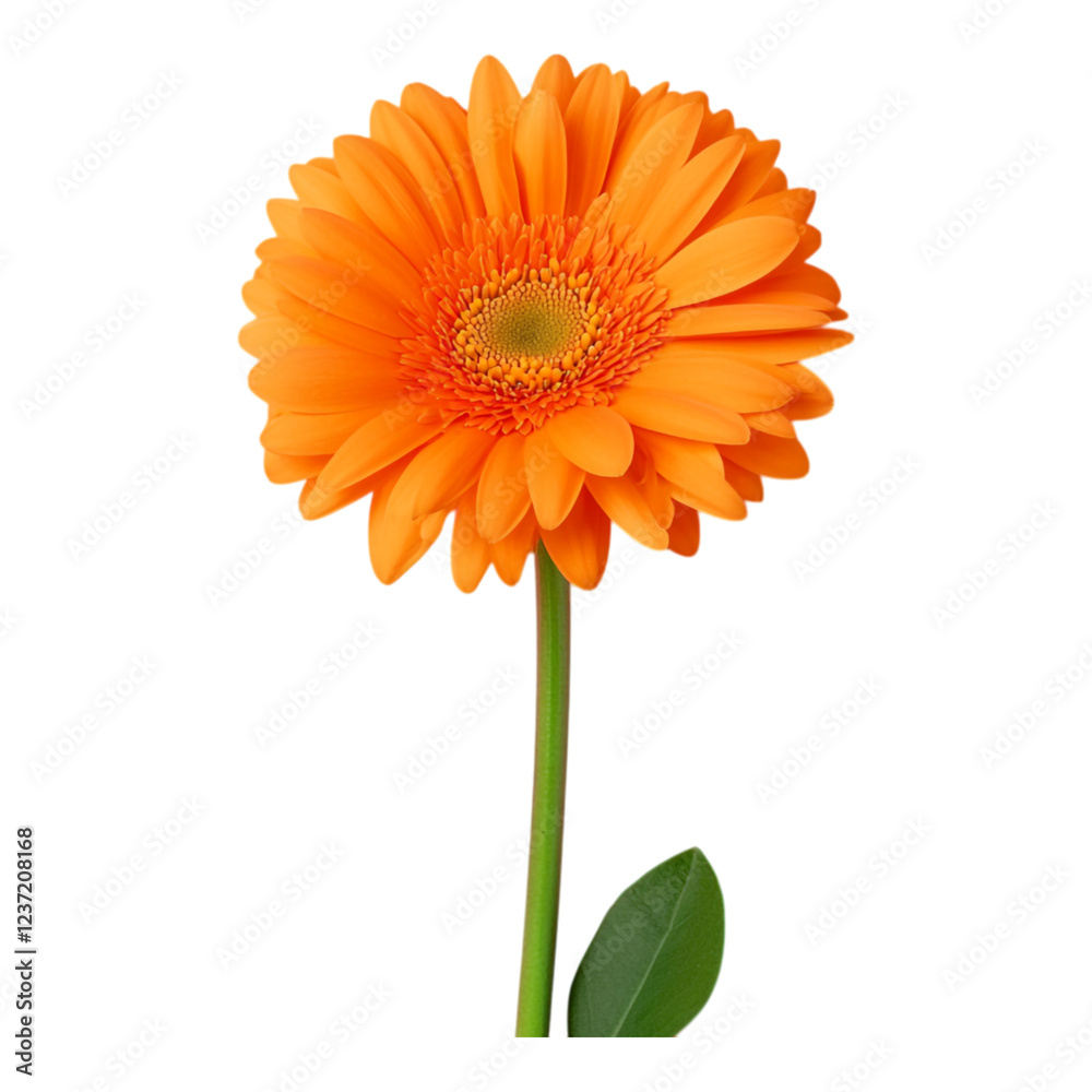 Isolated Orange Gerbera Daisy on Black Background - Ideal for Floral Decor and Botanical Prints Isolated Orange Gerbera Daisy on Black Background - Ideal for Floral Decor and Botanical Prints