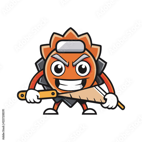 Miter Saw Tool Vector Illustration - Construction Equipment Cartoon Clipart Design,  Miter saw tool vector illustration, perfect for construction and DIY digital designs.