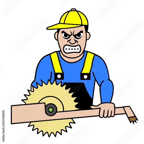 Miter Saw Tool Vector Illustration - Construction Equipment Cartoon Clipart Design,  Miter saw tool vector illustration, perfect for construction and DIY digital designs.