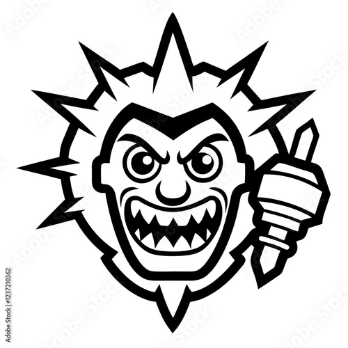Oscillating Multi-Tool Construction Tool Vector Illustration, Cartoon, Clipart & Line Art, Vector design of an oscillating multi-tool for construction, home improvement, and repair