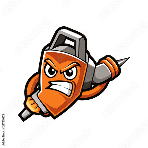 Oscillating Multi-Tool Construction Tool Vector Illustration, Cartoon, Clipart & Line Art, Vector design of an oscillating multi-tool for construction, home improvement, and repair