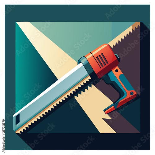 Reciprocating Saw (Sawzall) Tool Construction Tool Vector Illustration – Cartoons, Clipart, Line Art, Vector design of reciprocating saw tool with white background – ideal for construction and DIY