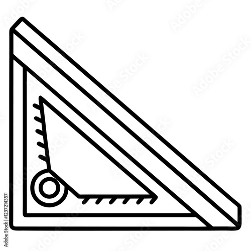 Speed Square Construction Tool Vector Illustration with White Background, Cartoons & Clipart, Speed square tool vector illustration, perfect for construction, DIY, and architecture designs