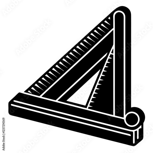 Speed Square Construction Tool Vector Illustration with White Background, Cartoons & Clipart, Speed square tool vector illustration, perfect for construction, DIY, and architecture designs