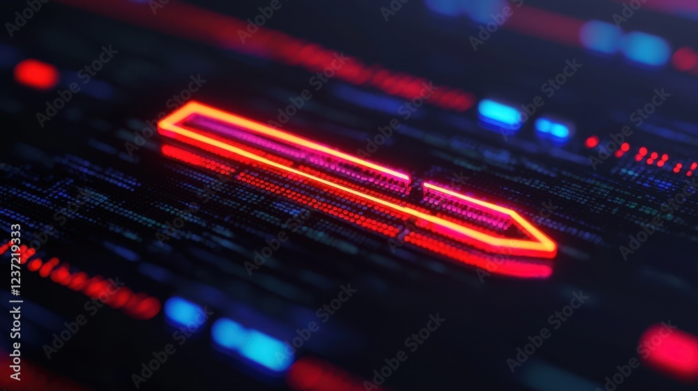 Obraz premium Abstract Digital Background with Neon Lines and Patterns
