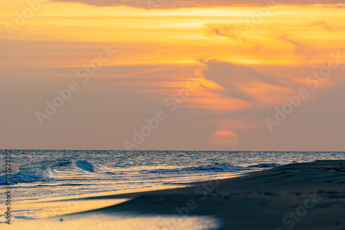 sunset on the beach. Punta Arenas, Margarita, Venezuela