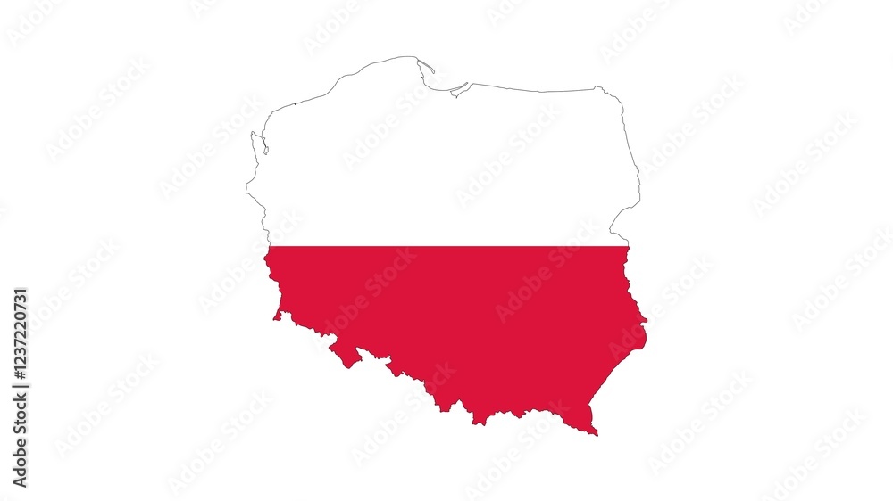 Poland national flag isolated on white background. Republic of Poland is a country in Central Europe. It extends from the Baltic Sea in the north to the Sudetes and Carpathian Mountains. Poland national flag isolated on white background. Republic of Poland is a country in Central Europe. It extends from the Baltic Sea in the north to the Sudetes and Carpathian Mountains.