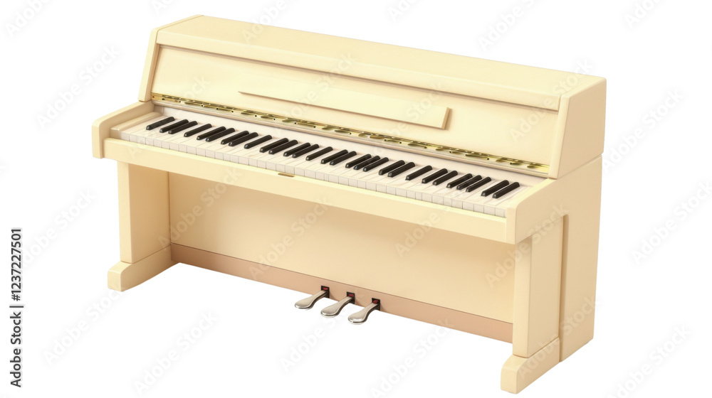 White upright piano keyboard on transparent background White upright piano keyboard on transparent background