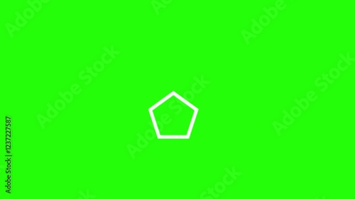 Geometric Shapes Random Burst Effect on Green Background