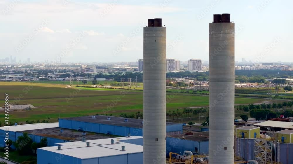 Aerial tour Doral incinerator circa 2025 stock video 4k 60p Aerial tour Doral incinerator circa 2025 stock video 4k 60p