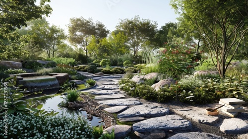 Herbalists Green Oasis With Plants