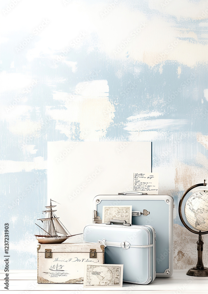 Nostalgischer maritimer Hintergrund - Vintage Reise Papier mit Textfreiraum