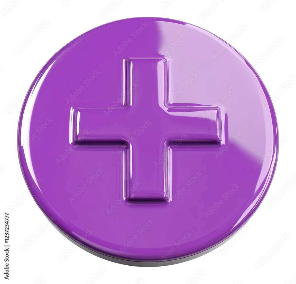 Purple plus sign button for apps isolated on transparent background Purple plus sign button for apps isolated on transparent background