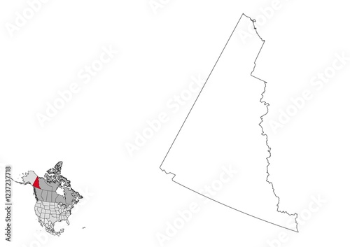 Obraz na płótnie Yukon map in northamerica w salonie