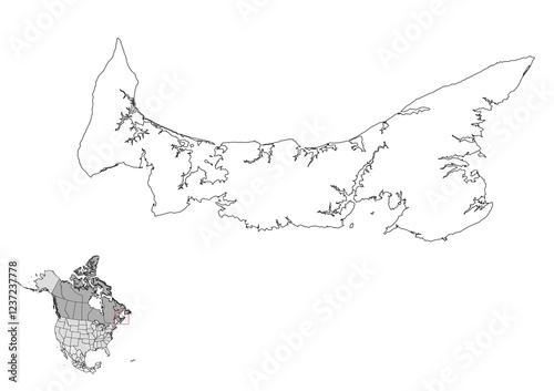 Obraz na płótnie Prince Edward Island map in northamerica w salonie