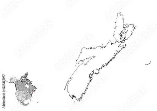 Obraz na płótnie Nova Scotia map in northamerica w salonie