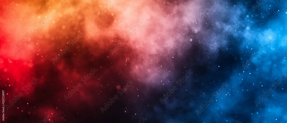 Obraz premium Abstract Cosmic Nebula Red Blue Smoke Background