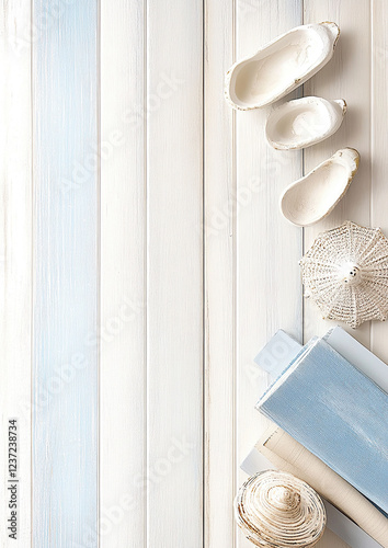 Obraz na płótnie Maritimer Holzhintergrund – Digitales Papier im DIN A4-Format für Scrapbooking und DIY mit Textfreiraum w salonie