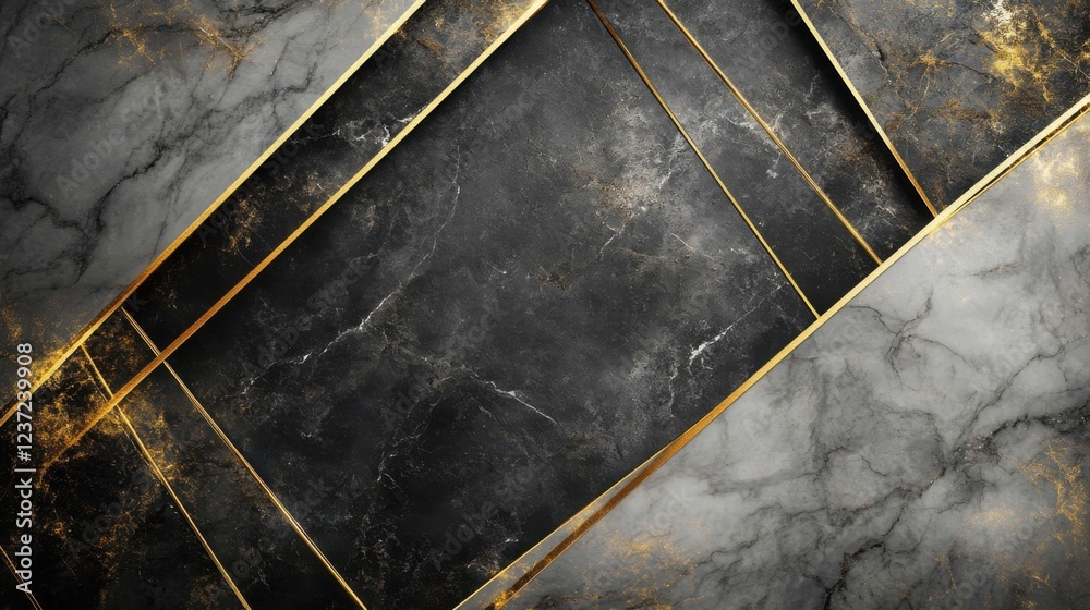 Elegant black marble texture with gold geometric accents in luxurious design Elegant black marble texture with gold geometric accents in luxurious design