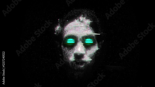 Bad AI chat bot glitch malware hacker in latent space 4K resolution
