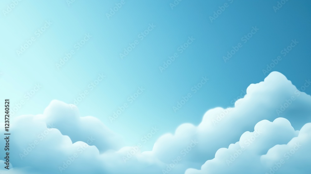 Fluffy white clouds drifting across a clear blue sky Fluffy white clouds drifting across a clear blue sky
