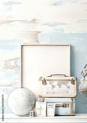 Obraz na płótnie Nostalgischer maritimer Hintergrund - Vintage Reise Papier mit Textfreiraum w salonie