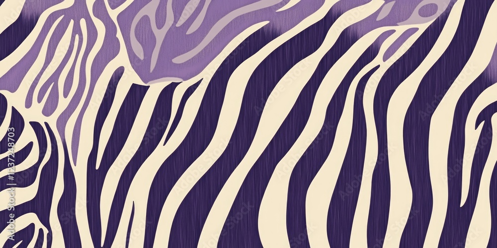 A zebra print rug with purple and white stripes. The stripes are bold and stand out against the background. The rug is made of high-quality materials and has a soft texture A zebra print rug with purple and white stripes. The stripes are bold and stand out against the background. The rug is made of high-quality materials and has a soft texture
