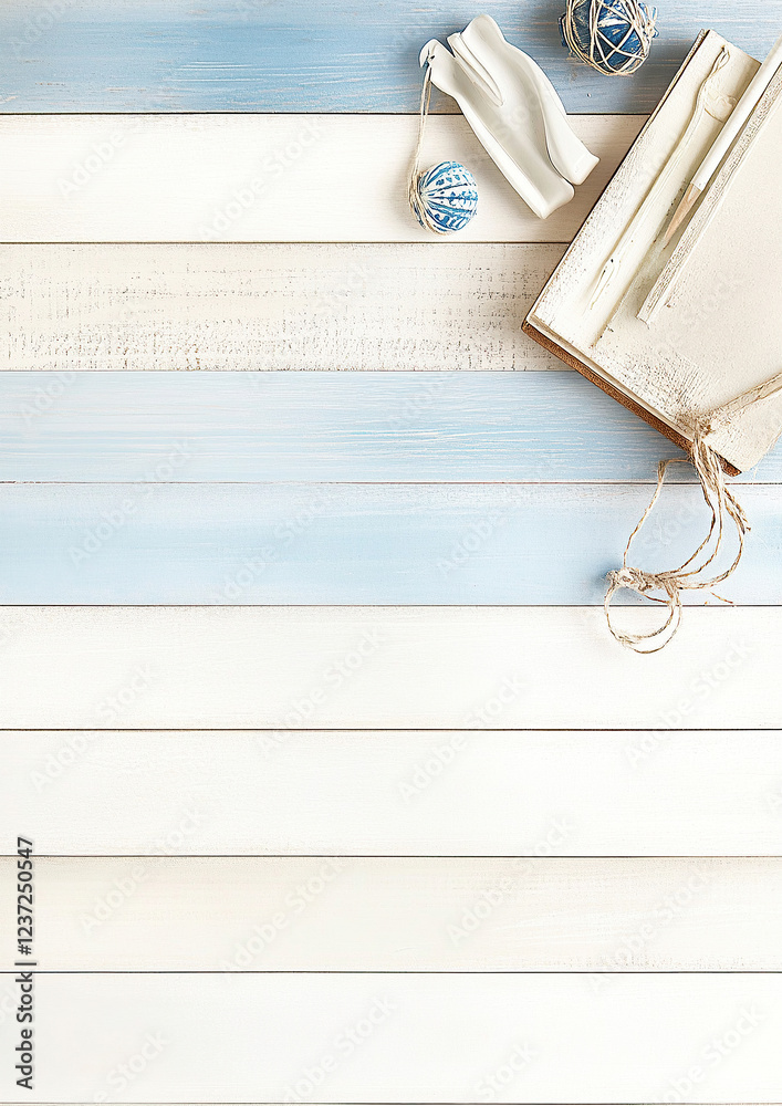 Maritimer Holzhintergrund – Digitales Papier im DIN A4-Format für Scrapbooking und DIY mit Textfreiraum