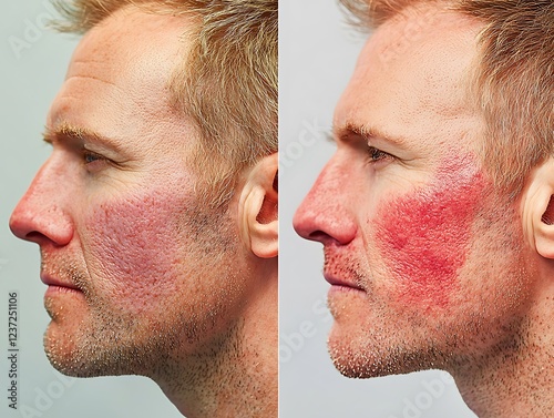Rosacea causes red irritated skin especially on the cheeks and nose It can be treated with laser therapy which reduces redness and improves skin texture