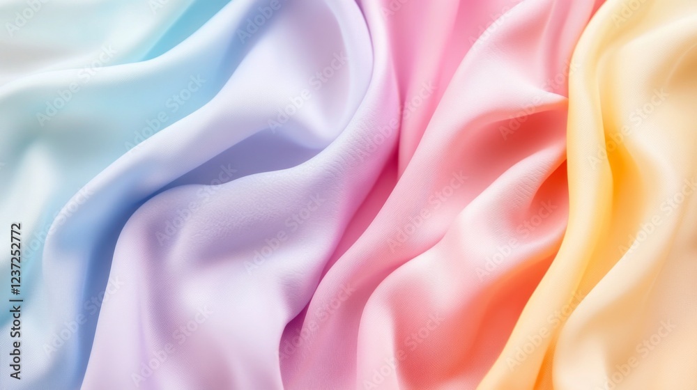Stunning Pastel Gradient Fabric Texture. A Vibrant Rainbow of Colors in a Smooth Fabric Design. Stunning Pastel Gradient Fabric Texture. A Vibrant Rainbow of Colors in a Smooth Fabric Design.