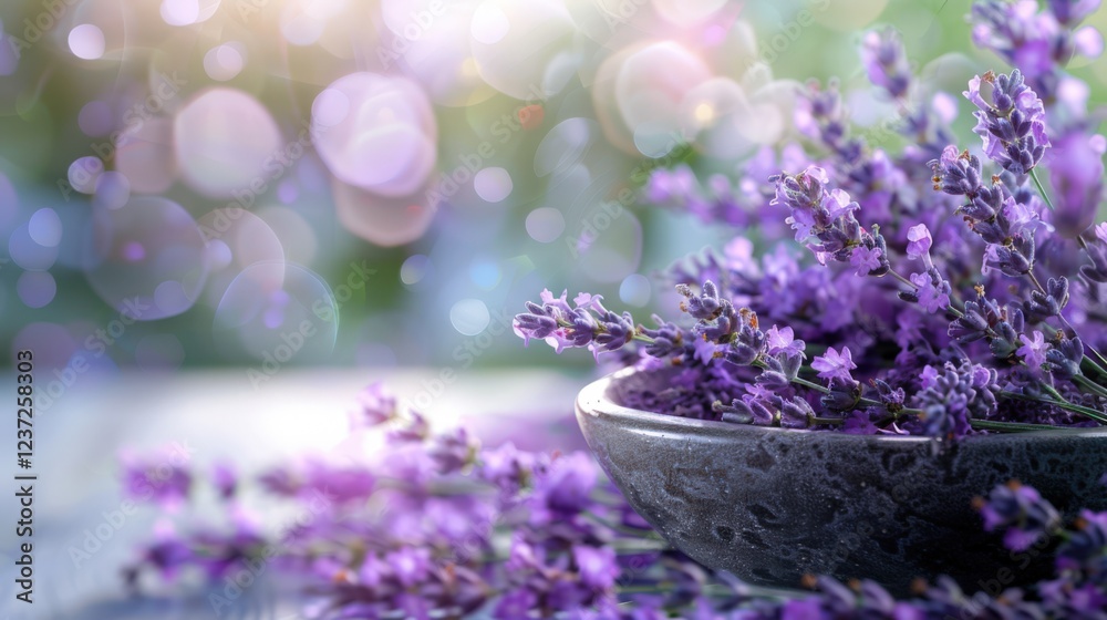 Fototapeta premium Lavender Herbal Treatment Purple Abstract Background