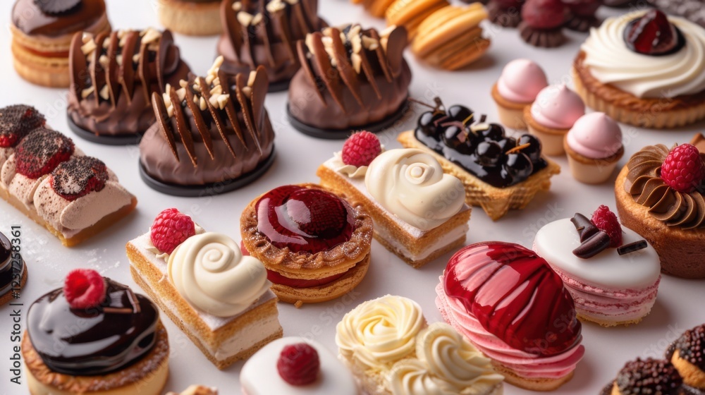 Collection of delicious pastries and cakes Collection of delicious pastries and cakes