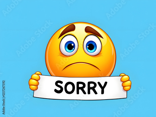 A sad emoji holding a 