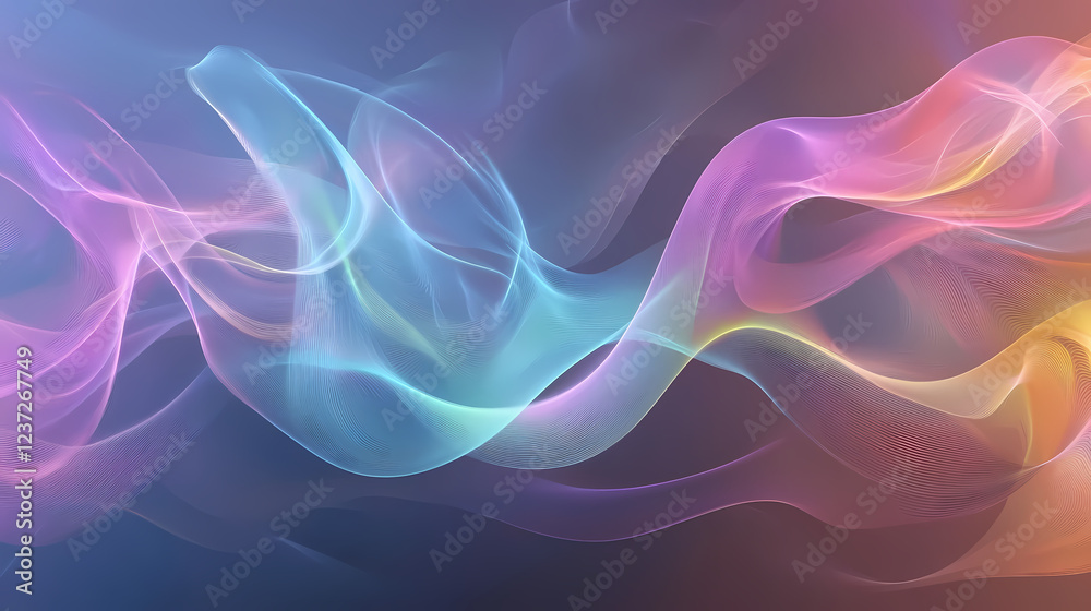 Mesmerizing iridescent flow luminous abstract composition of undulating color ribbons a digital painting showcasing a captivating and ethereal arrangement of flowing. Euphoric Fantasy. Illustration Mesmerizing iridescent flow luminous abstract composition of undulating color ribbons a digital painting showcasing a captivating and ethereal arrangement of flowing. Euphoric Fantasy. Illustration