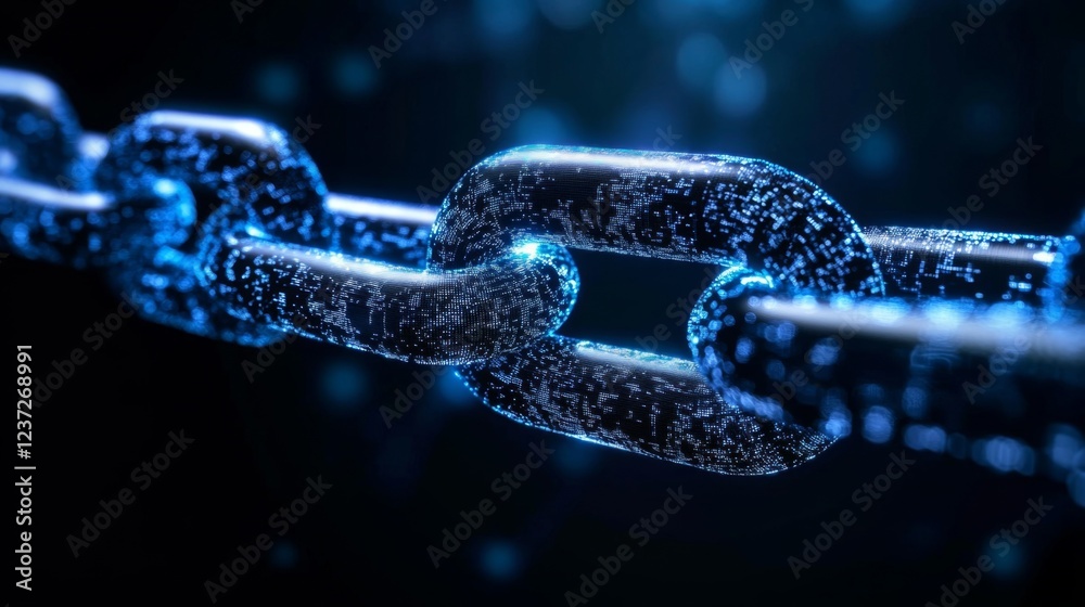 Digital Chain: A Futuristic Technology Illustration Digital Chain: A Futuristic Technology Illustration