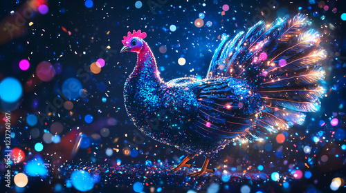 whimsical turkey neon photo