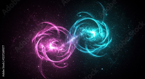 Luminous abstract with cosmic swirling lights