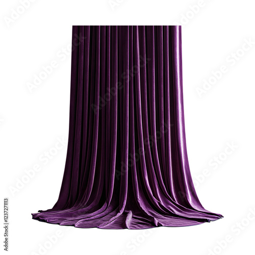 Wallpaper Mural Purple Velvet Blackout Curtain in Deep Jewel Tones Isolated on Transparent Background Torontodigital.ca