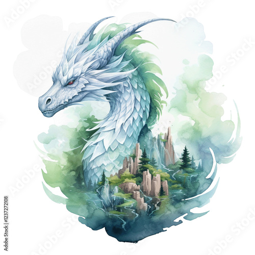 Majestic Dragon Clipart Vector Illustration – Mythical Fantasy Creature Design