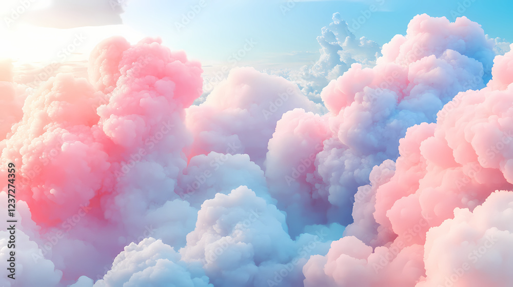Amazing cloud data storage, database, cloud computing concept. Euphoric Fantasy. Illustration Amazing cloud data storage, database, cloud computing concept. Euphoric Fantasy. Illustration