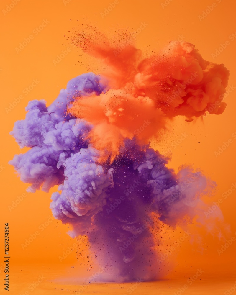 Fototapeta premium Ethereal Dance of Vibrant Powder Clouds Captivating the Senses with Colorful Bursts of Dynamic Contrast